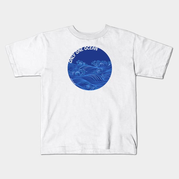 Only One Ocean - Waves 2 Kids T-Shirt by Rod7